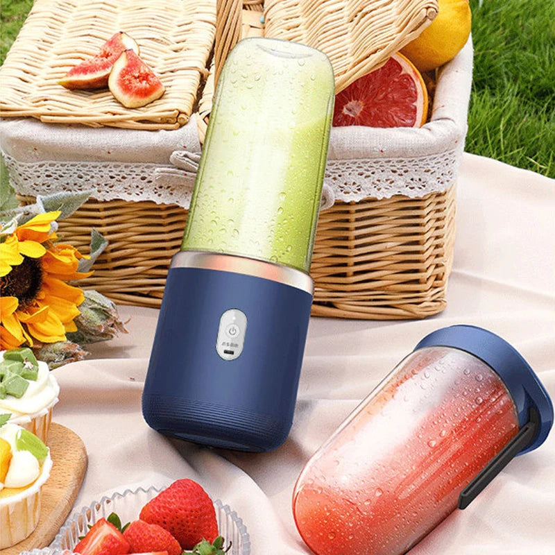 Portable Juicer Cup Smoothie Blender 6 Blade Blender Bottle Household Fruit Juicer Cup USB Rechargeable Juicer Kitchen Tool