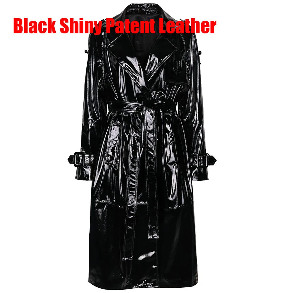 YOLOAgain High Quality Real Leather Trench Coat Women Genuine Leather Jacket Windbreak Female