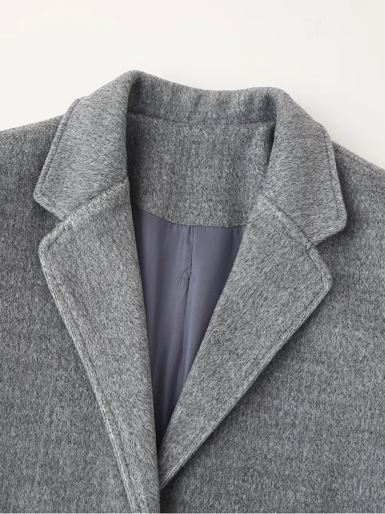 2024 European and American style woolen suit autumn and winter new fashion woolen coat jacket for women