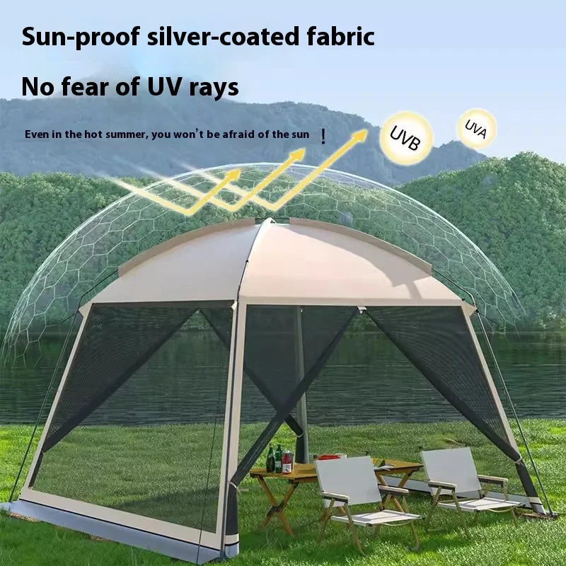 Outdoor Large Tent Canopy Sunshade Netting Portable Mosquito-Proof Tent Beach Camping Gazebo