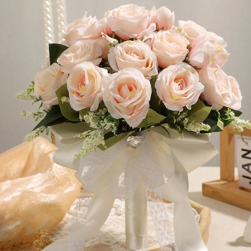 1PC Wedding Bouquet for Bride Wheat Ear and Green Leaf Wedding Bouquet Ceremony Anniversary Bridal Shower Wedding Accessories
