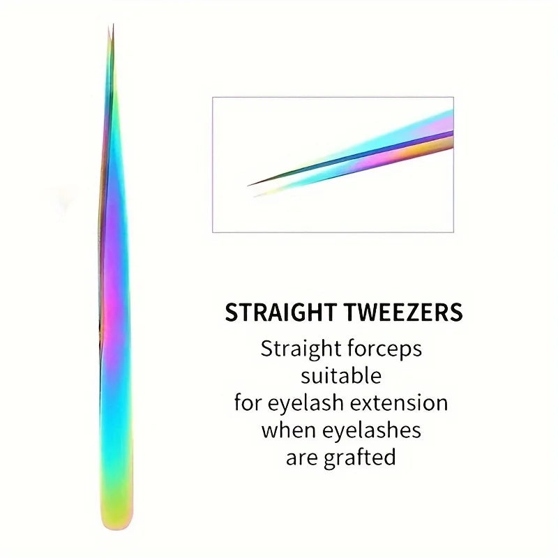 Eyelash Extension Tweezers Makeup Stainless Steel Eyelash 3D accurate Clip Makeup Tools Nail Art Accessories