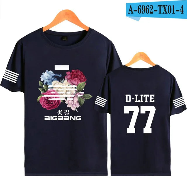 BIGBANG T Shirt Kpop G DRAGON T.O.P T Shirt Women Men Summer Short Sleeve Tee Korean Popular Fashion Gdragon Clothes For Fans