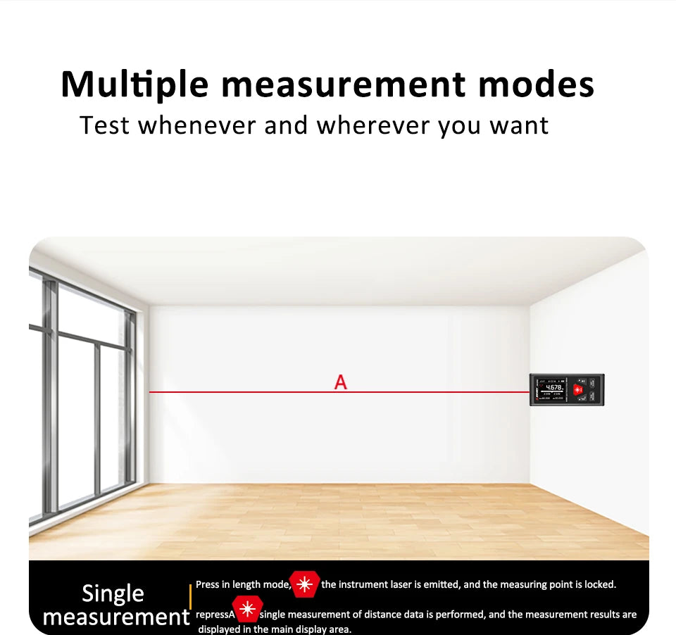 SW-DR/DG Series 2 Way Laser Measure Meter Rangefinder Red/Green Laser Distance Meter 60M/100M Digital Rechargeable Range Finder