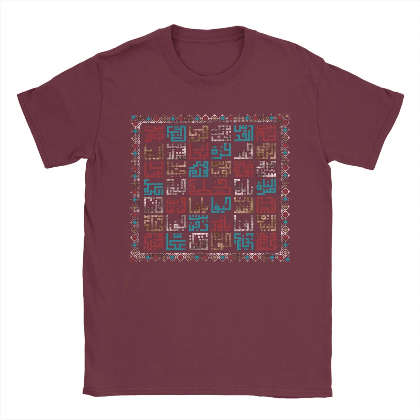 T-Shirt Palestine Cities Names in Arabic Realistic Embroidery Art Traditional Palestinian Tatreez Summer Cotton T-Shirts Shirt