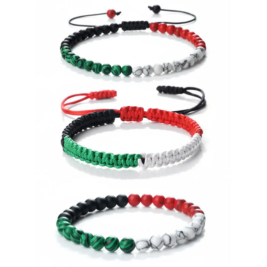 Palestine Flag Beaded Bracelet For Women Men Red Black White Green Color String Rope Braided Bangle Fashion Party Jewelry Gift