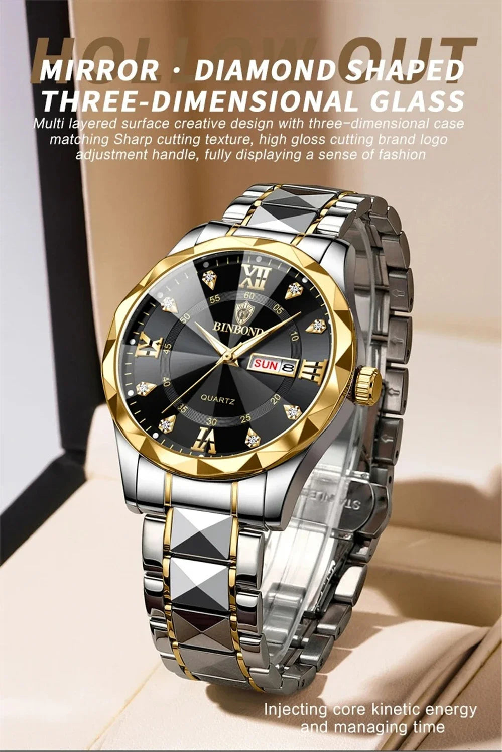 Watch For Men Original Top Brand All Black Stainless Steel Men's Wristwatch Classic Business Waterproof Japan Movement