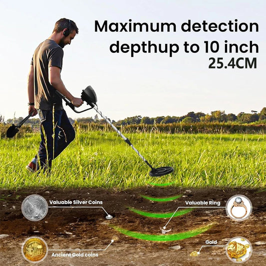 MD-4030 metal detector. Professional underground treasure finder, ID68 waterproof. Search coil, battery powered (not included)