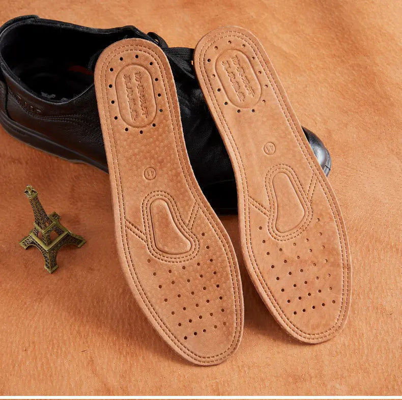 1 Pair Cowhide Insoles For Shoes Men Comfortable Deodorant Casual leather Insole Feet Quality Genuine Leather Flats Shoe Sole