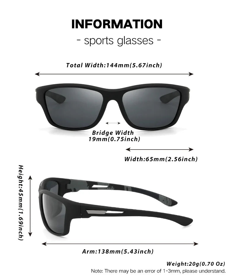 Polarized Glasses Fishing Sunglasses Men Driving Shades Male Eyeglasses Women UV400 Eyewear Hiking Classic Sun Glasses