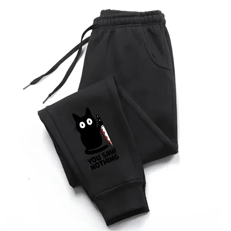 Trousers Versatile Womens Sweatpants Cute Cat Print Pants Gym Sports Casual Tracksuit Trousers Jogging Man Pants Hot Sales 2025