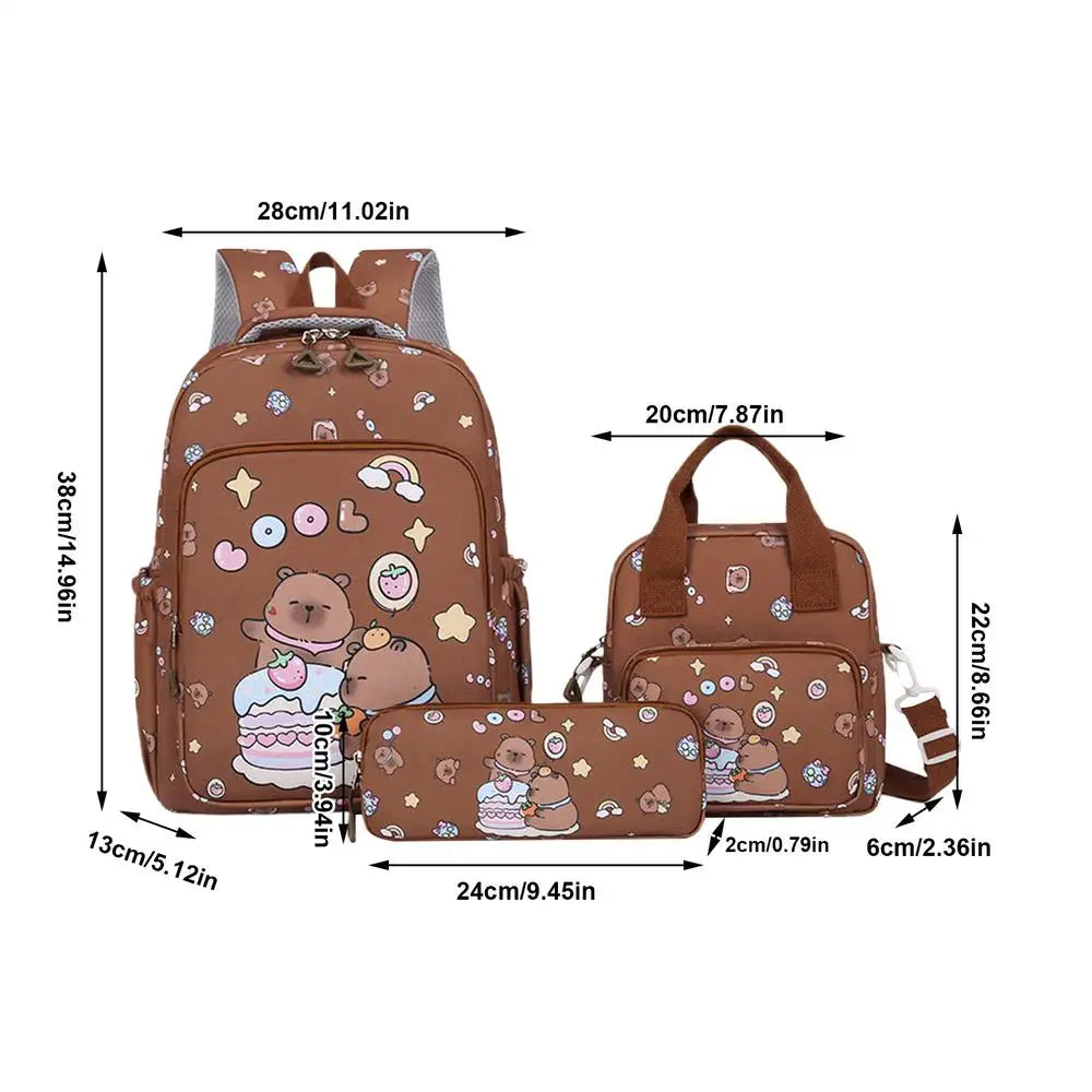 Cartoon Animal School Bags Primary Schoolbag  School Backpack Set Kids Daily Travel Backpack For Kids Children Students School