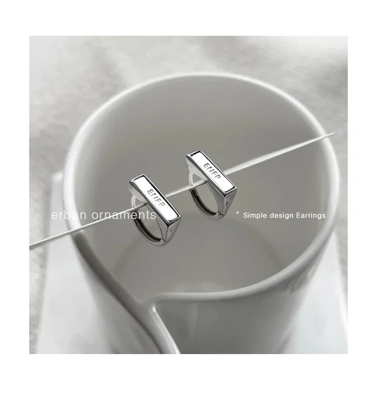 Sterling Silver Earrings Sophisticated Personality High End Exquisite Simple Elegant Letter Shaped Ear Accessories for Women