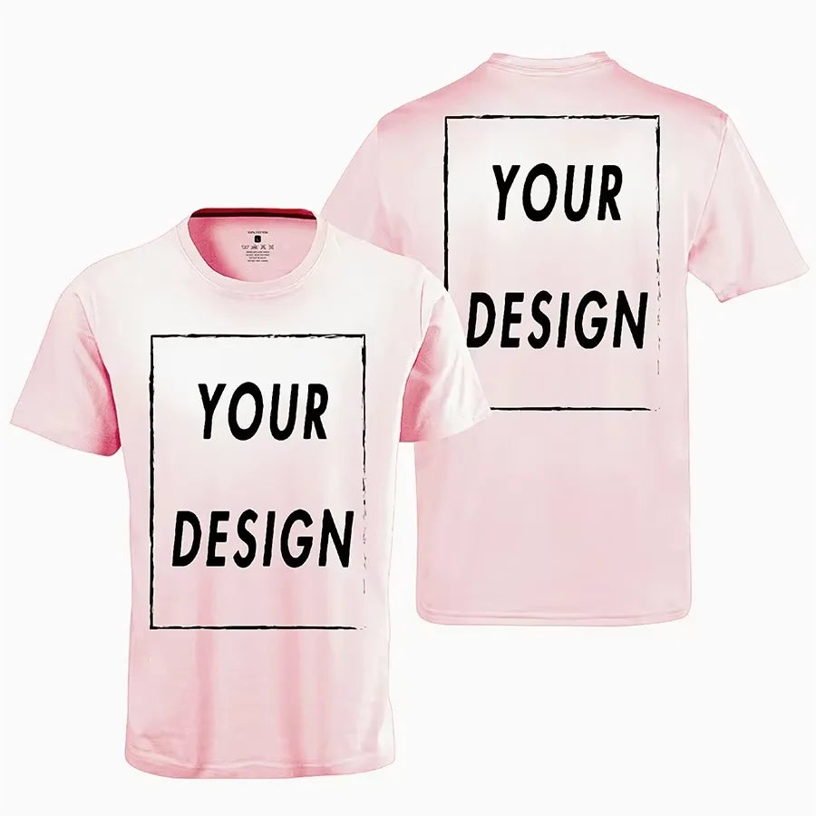 Summer 100% pure cotton T-shirt for men and women solid color round neck top customized team uniform personalized 3D printing