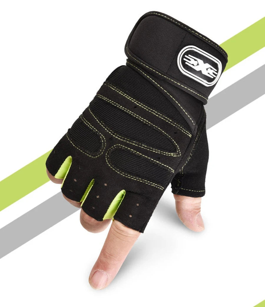 Workout Gloves for Men Women Half Finger Glove with Wrist Wrap for Sport Weight Lifting Training Bicycle Motorcyclist Gym Glove