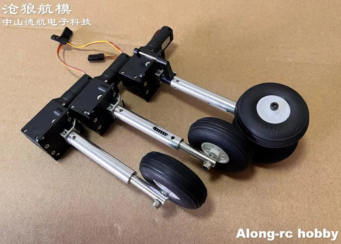RC Plane Models Parts Height 111mm Retractable Landing Gear with PU Wheels for 2-3.5kg Hobby Airplane Aircraft DIY Jet Fighter