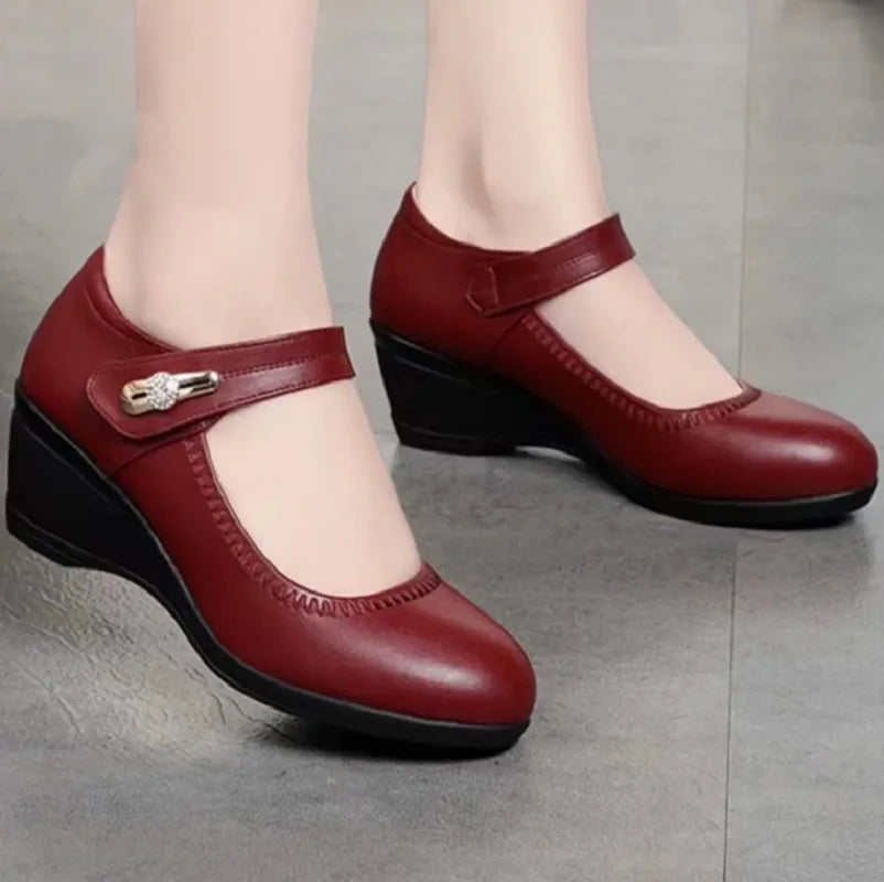 sapatos femininas women fashion high quality black wedge heel shoes for office work lady casual career elegant daily pumps z425