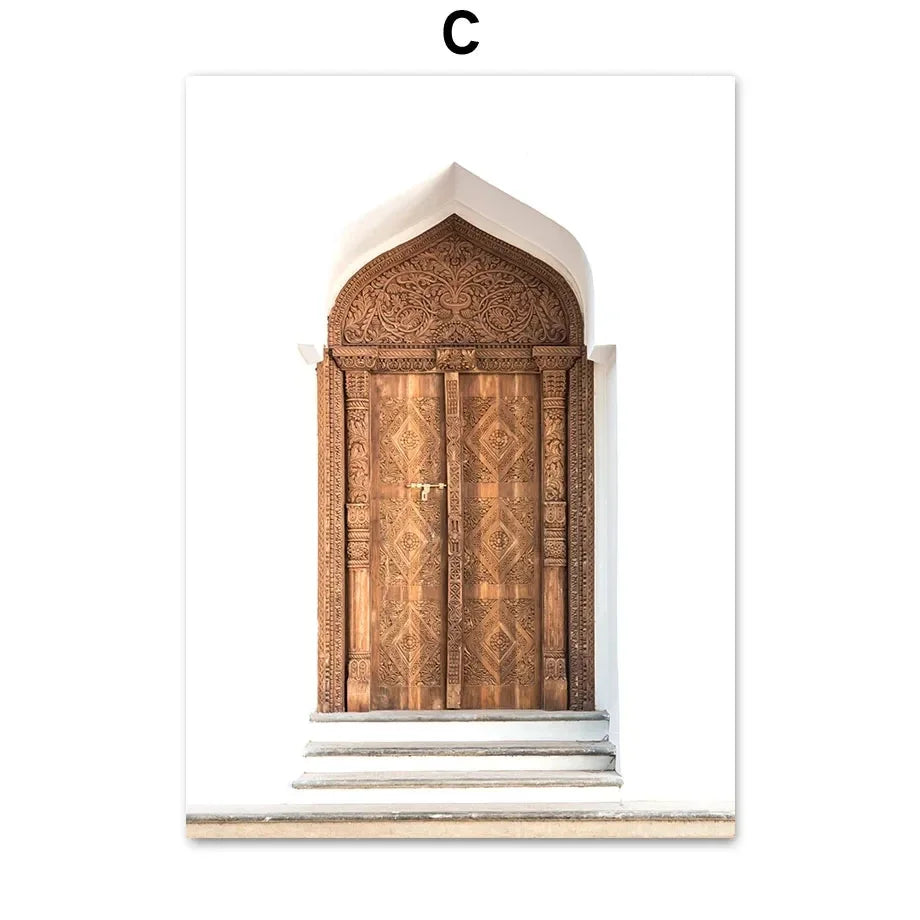 Islamic Calligraphy Shukr Dur Tawakkul Desert Wall Art Posters and Prints Canvas Painting Pictures for Living Room Decor