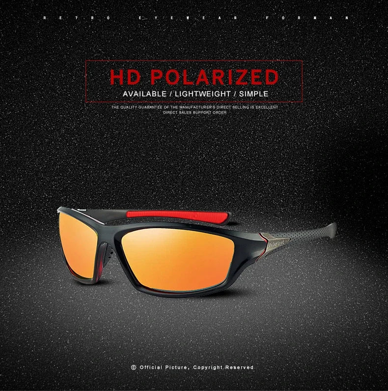 Luxury Polarized Men Driving Sunglasses Classic Retro Style Outdoor Sports Cycling Fishing Camping UV400 Protective Sun Glasses