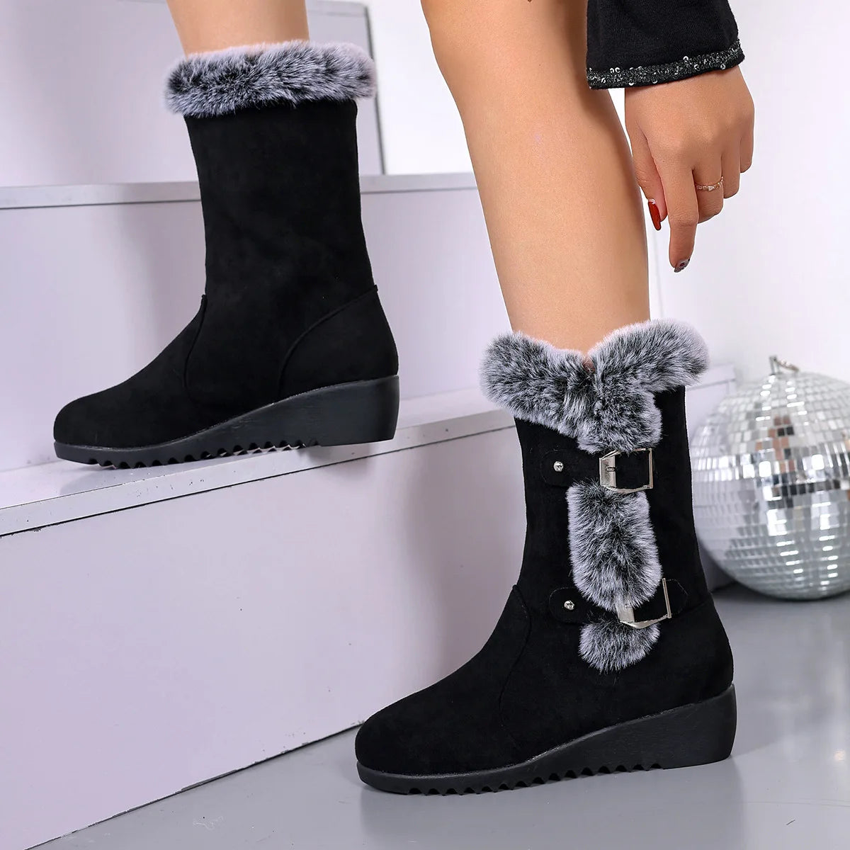 2026 New Women's Shoes  Fashion Knee-High Women's Boots Hot Sale Turned-over Edge Daily Boots Women Winter Plus Size Solid Snow