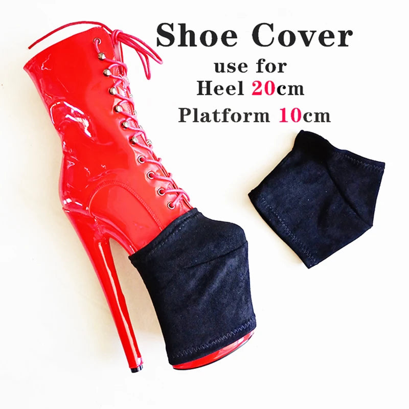 Women Boots Protection Shoes Wear-Resist Shoes Cover High Heels Nightclub Heels Cover Pole Dancing  Cover Feet Protectors Black