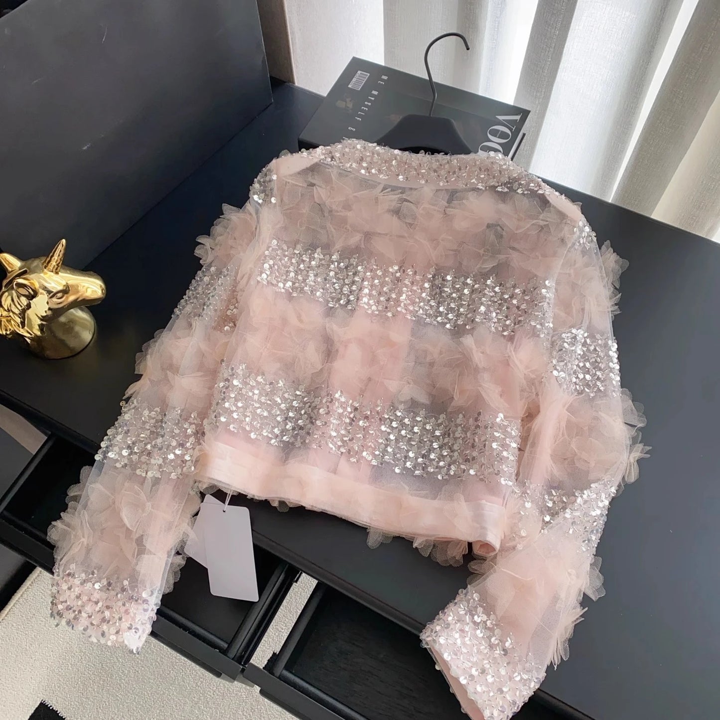 Diamonds Sequin Outerwears 3d Flower Chaquetas Spring Summer Ropa De Mujer Small Fragrance Jacket Fashion Woman Clothing