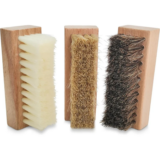 KYCOR-Shoe Brushes For Cleaning Horse Hair Brush For Leather Ultimate Shoe Cleaning Brush Set