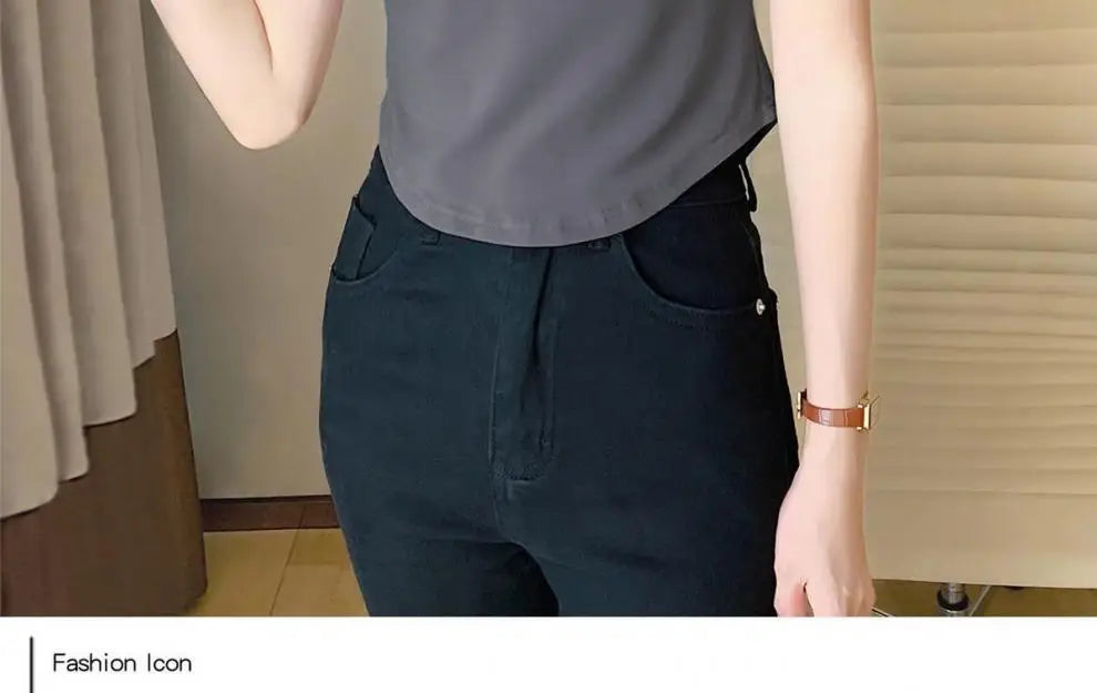 Women's Versatile Top Summer Loose Stylish Cover Fat Slim Short Sleeve