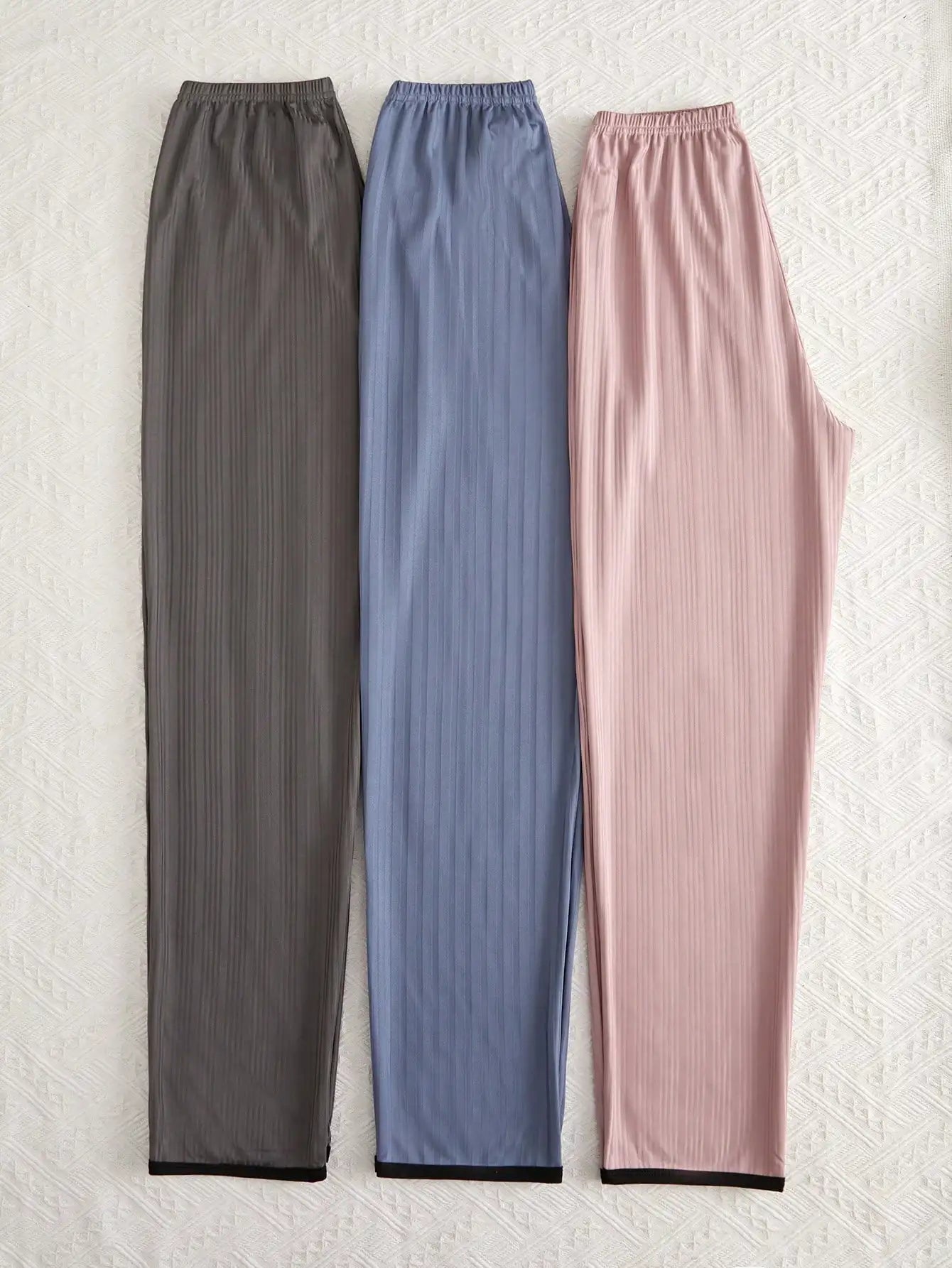 Three women solid color pants pajama pants casual home wear pants