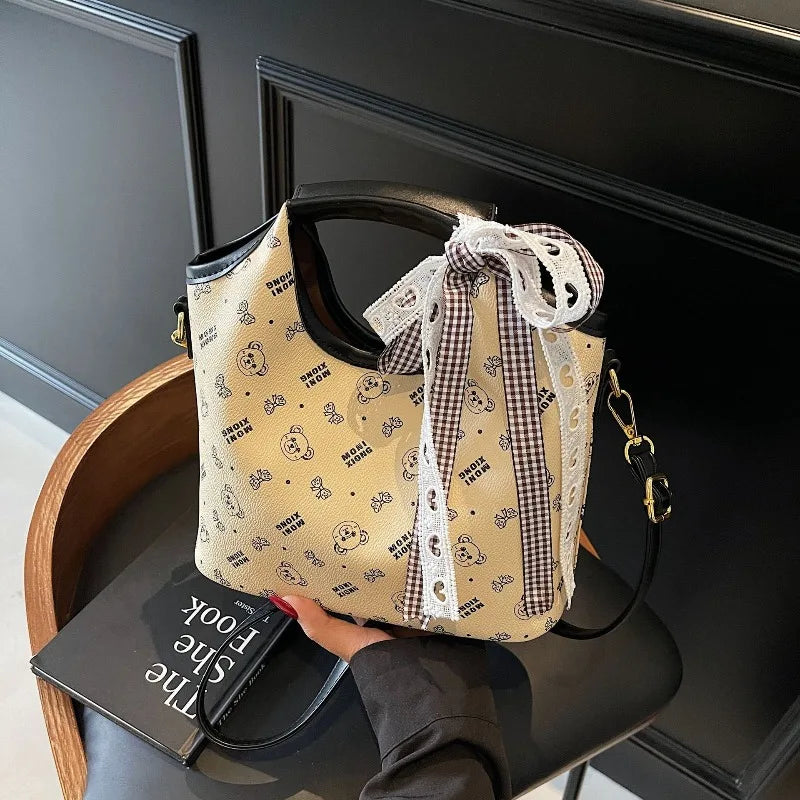 Popular bags for women, new fashionable French printed armpit tote bag, minimalist handbag, diagonal cross bag