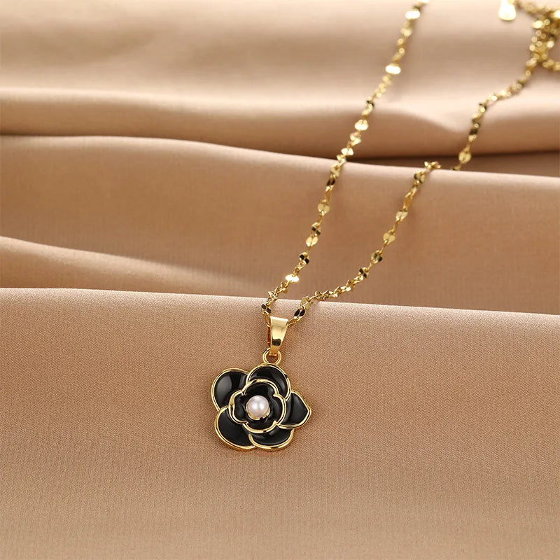 Long Necklace for Women number 5 Character Chain Sweater Chain Leather woven chain Luxury jewelry