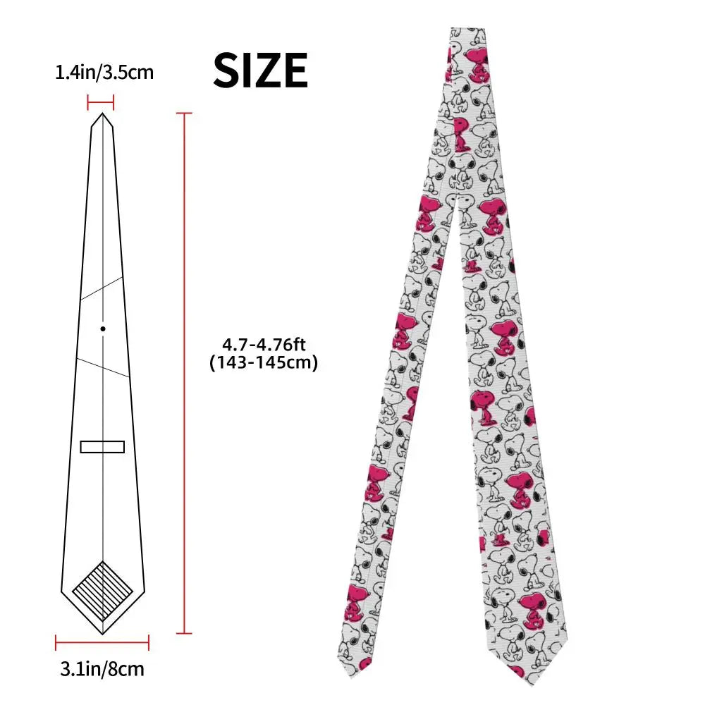Snoopys & Woodstock Smile Giggle Laugh Neckties Silk 8 cm Neck Tie for Mens Shirt Accessories Cravat Wedding Accessories Office
