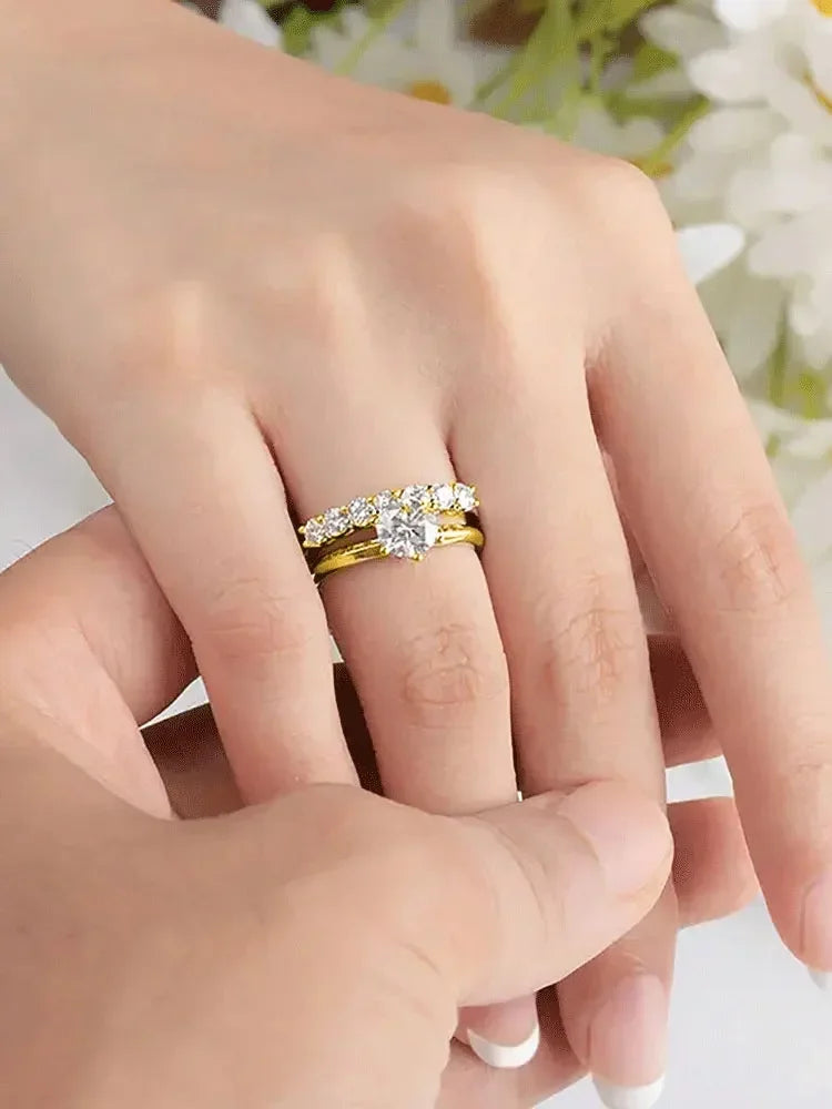 925 Sterling Silver Round Zircon Shiny Gorgeous Rings For Women Engagement Wedding High Quality Fine Jewelry