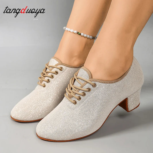 Women Bling Stage Show Foot Wear Girls Soft Sole Latin Shoes Ladies Modern Jazz Tango Ballroom Dance Shoes Dancing Pumps