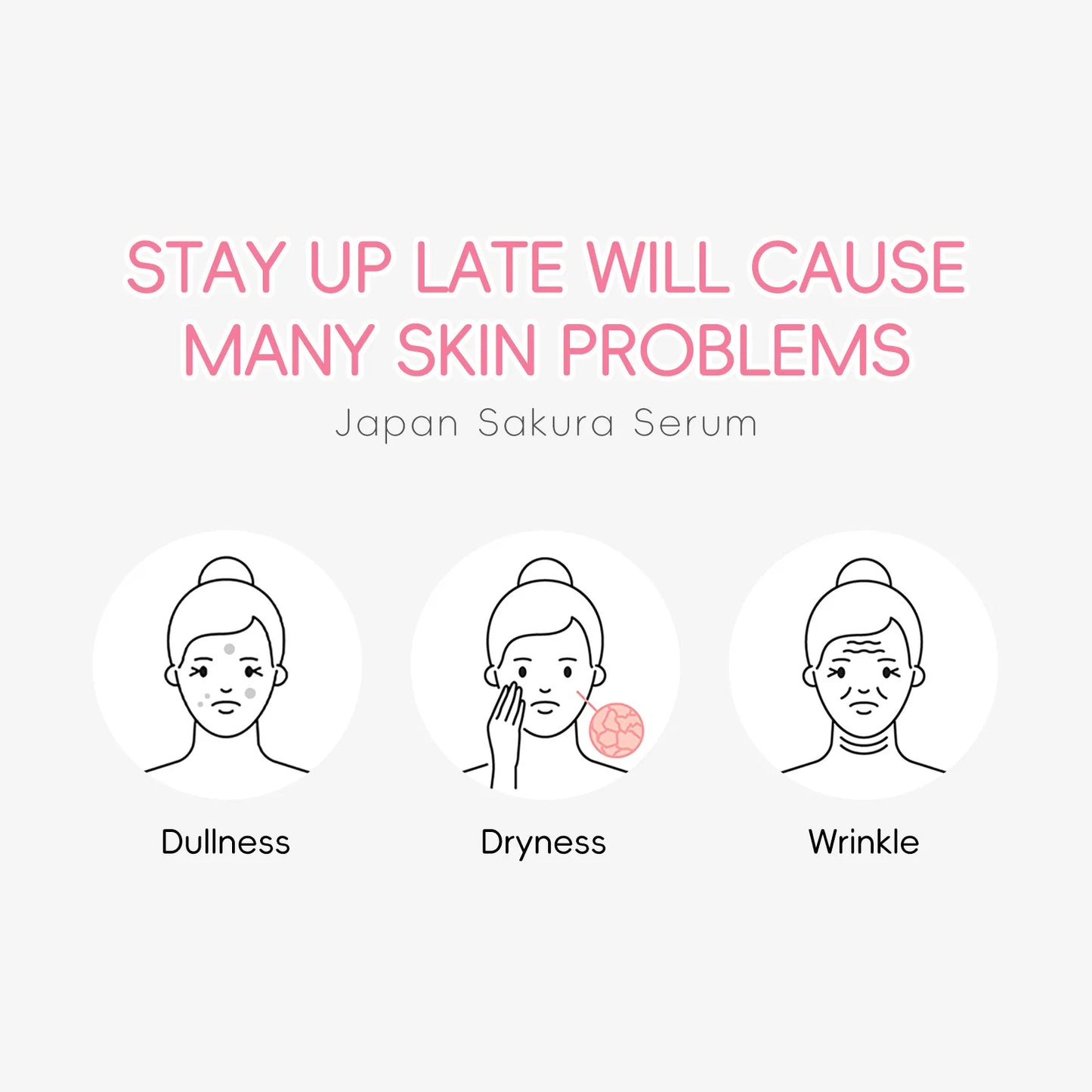 Sakura Whitening Face Serum Anti Aging Fade Fine Lines Tighten Pores Improve Melanin Pigment Dull Moisturizer Brighten Skin Care