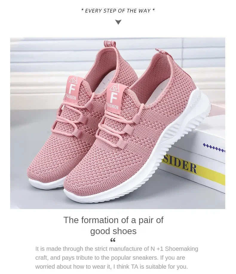 Women Casual Shoes Fashion Breathable Walking Mesh Flat Shoes Sneakers Women 2026 Gym Vulcanized Shoes Purple Female Footwear