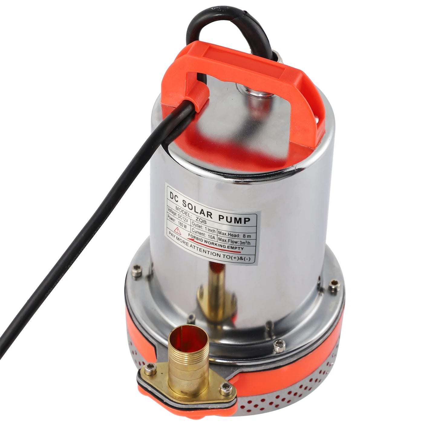 Submersible Pump Small Battery Solar Swimming Pool Cleaning 8meter Lift 2.1meter Cable DC 12V 180W/24V 220W