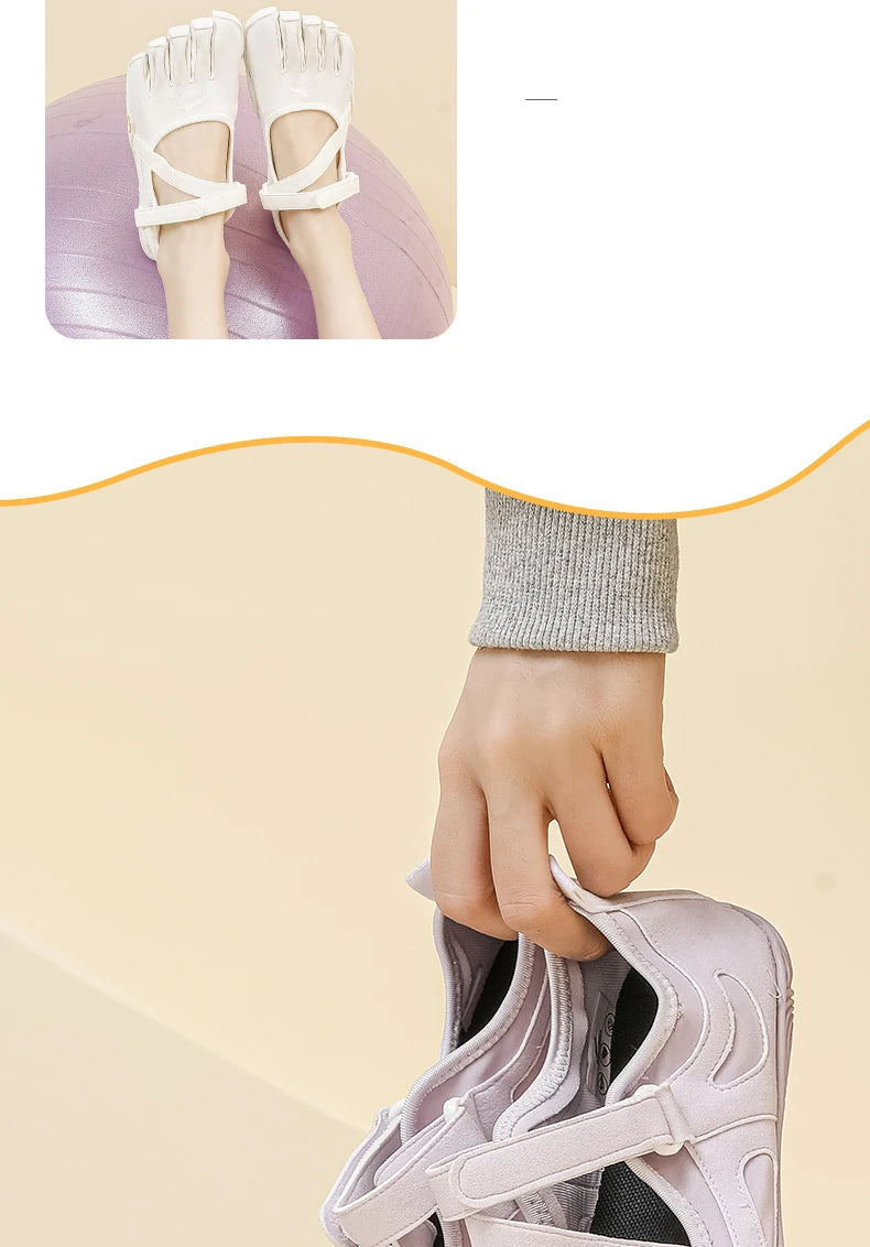 Non-Slip Five Toe Shoes for Women, GallonShark Flexible Barefoot Footwear with Strap for Dance & Gym
