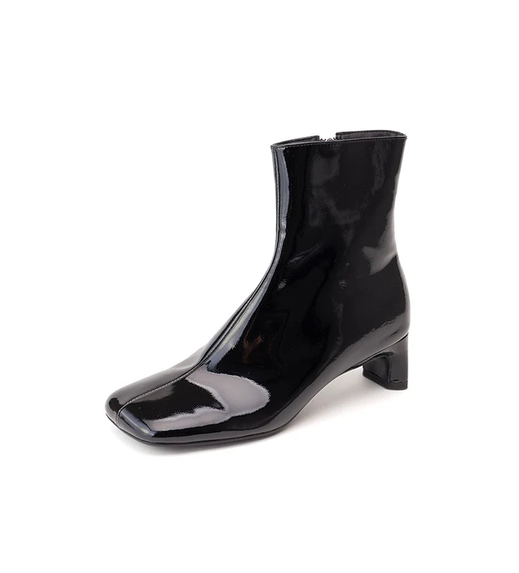 Genuine Leather Horsehair Square Toes Ankle boots,Fashion winter woman boots,knight boots, Modern High Heel boots Women pumps