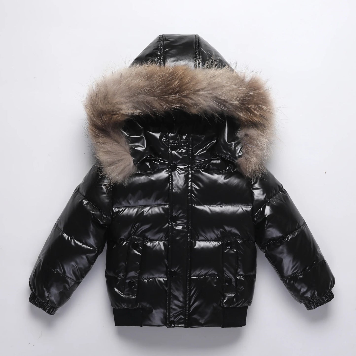 2025 Winter Down Jacket For Girl Real Fur Waterproof Shiny Thicken Warm Boy Winter Outerwear Coat 1-8 Years Kids Parka Outfit