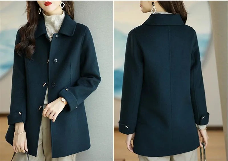 Woolen Coat New Women's Fashion Coat Autumn Winter 2025 Small Casual Woolen Jacket Slim Versatile Ladies High-grade Overcoat Top