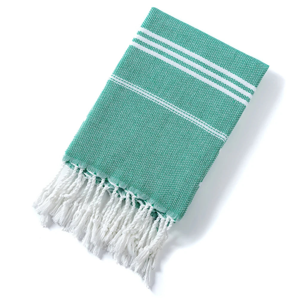 Cotton Turkish Beach Towel 90*180CM Sauna Spa Gym sports Fitness Fringed Bath Towel kitchen Soft Absorbent Quick drying towels