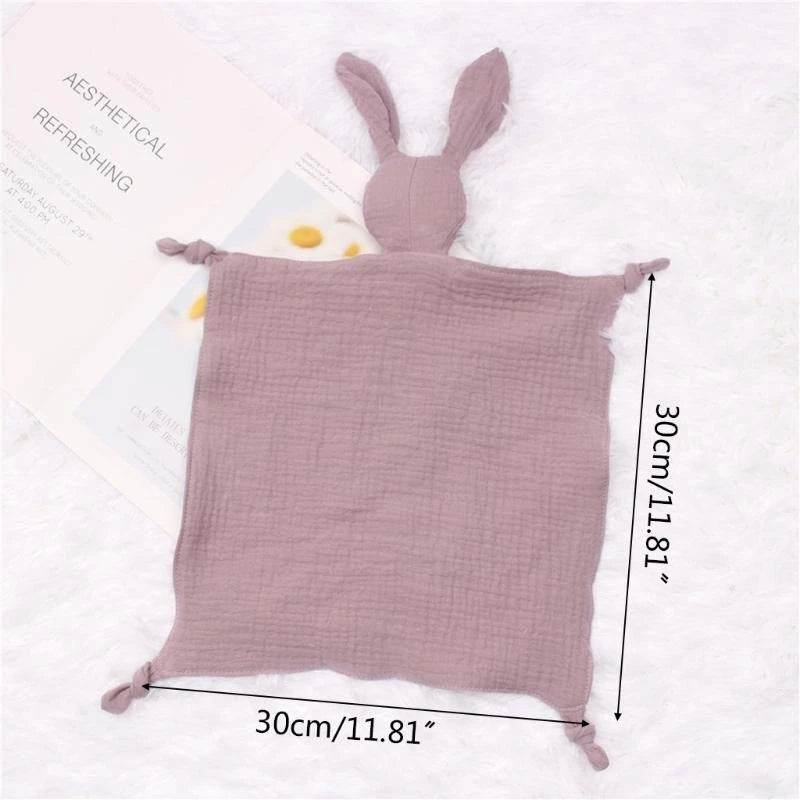 Baby Soothe Blanket Rabbit for Doll Appease Towel Gauze Bibs Teether Muslin Absorbent Bandana Infants Feeding Bib G 4XBC