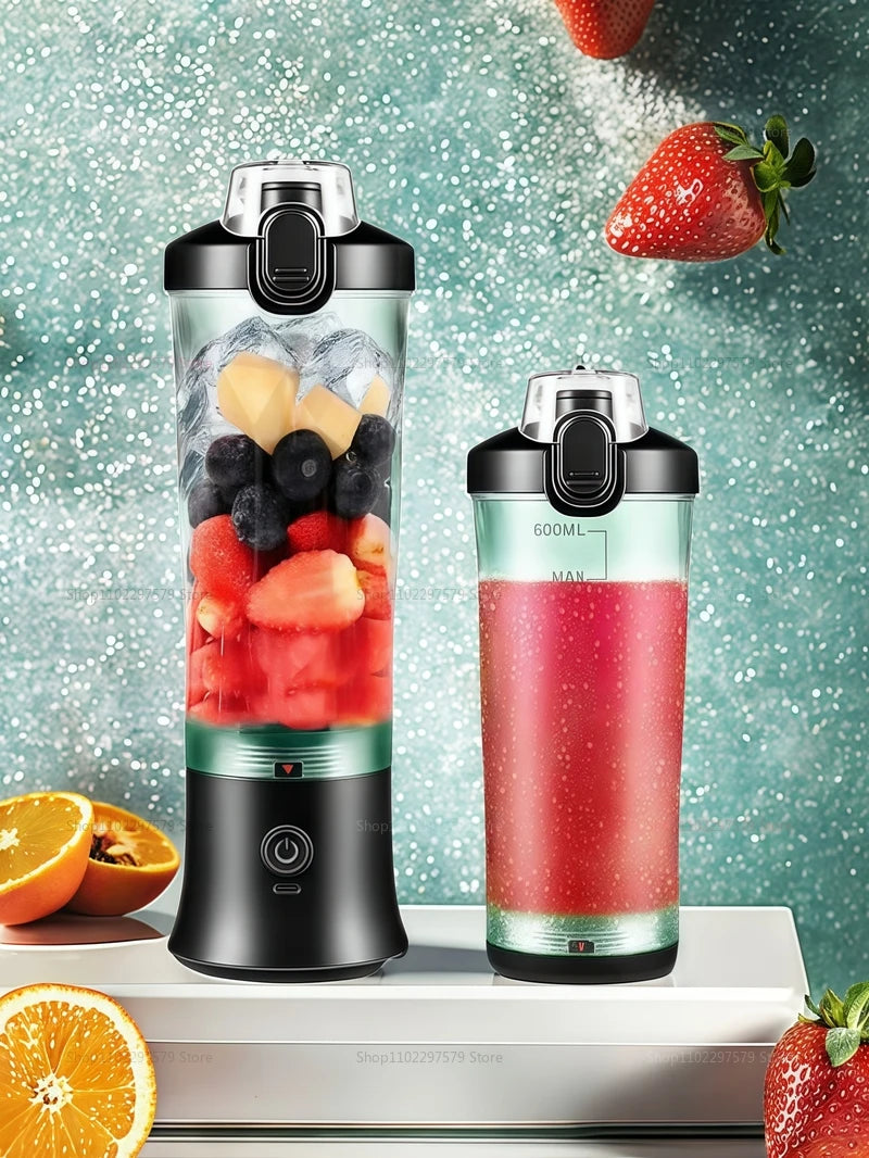 Electric Portable Blender 600ML Juicer Fruit Mixers USB Rechargeable Smoothie Juicer Cup for Shakes and Smoothies Mixer Machine
