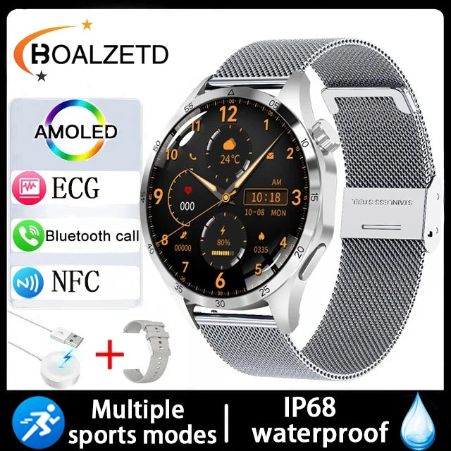 2025 New Men Watch 4 Pro 1.43 inch 360*360 AMOLED HD Screen Bluetooth Call Health Monitoring Men Watch Men For Android IOS clock