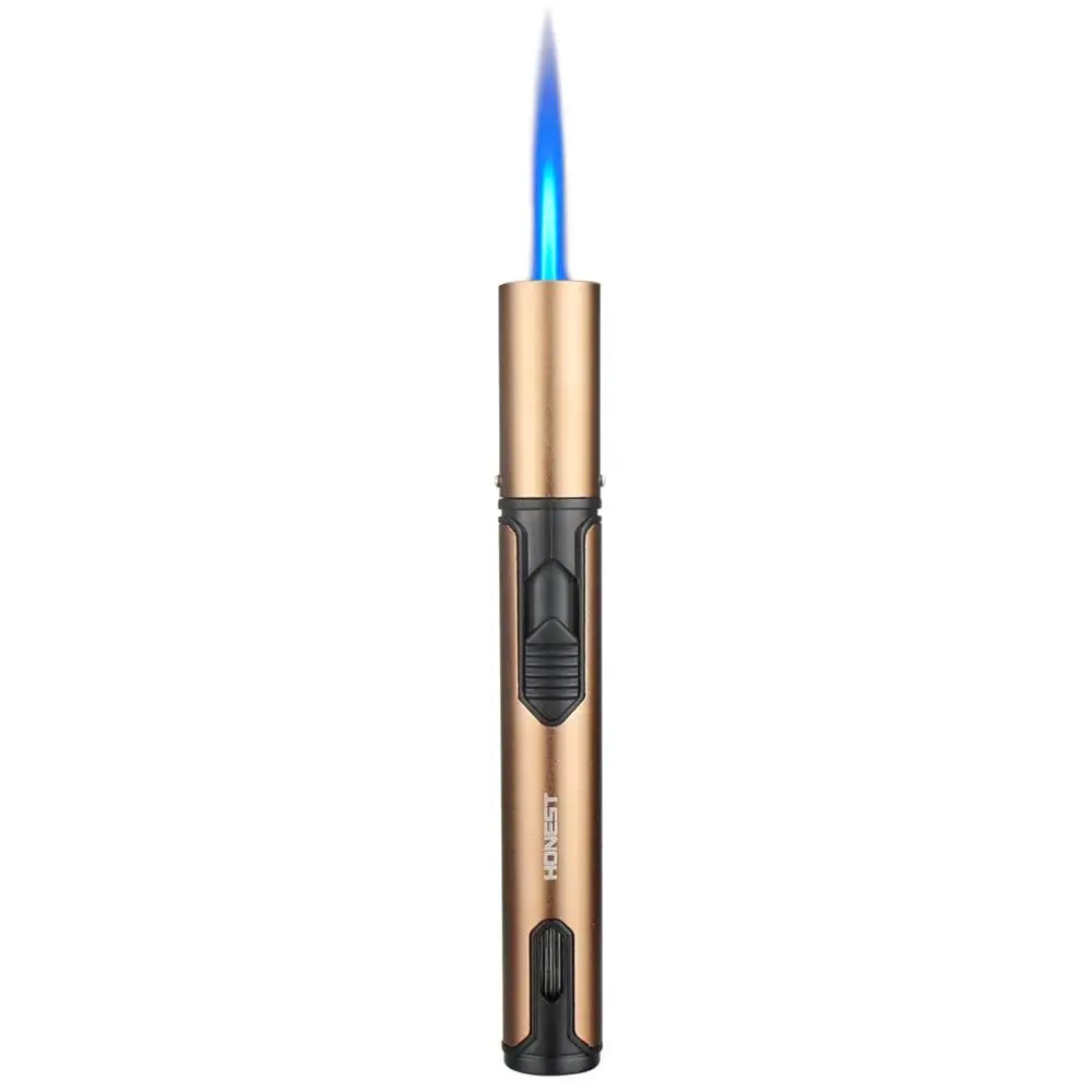 HONEST Cigar Lighter  Jet Flame Portable Butane Torch Lighter with Punch Mini Plastic Cigarette Lighter for Gift Box