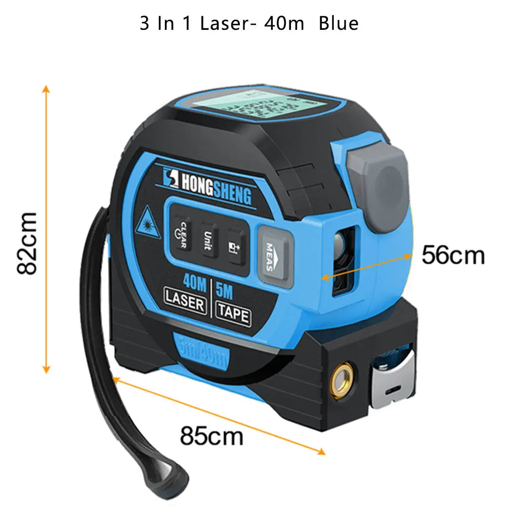 3 In 1 Laser Tape Measure Rangefinder 5m Tape Ruler Infrared High-precision Intelligent Electronic Ruler Building Distance Meter