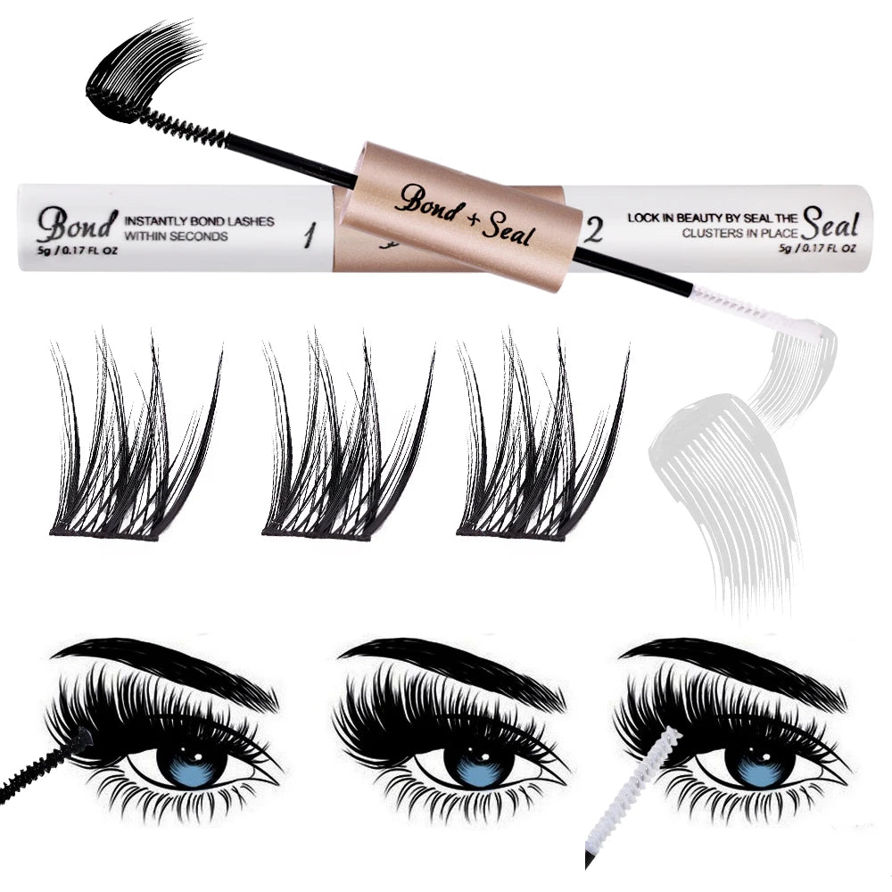 Lasting Eyelash Glue Balm Double-headed Black Mascara Glue Long-lasting Set Eyelash Brush Fast Drying Eye Lash Extension Makeup