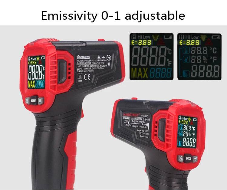 Digital Infrared Thermometer -50~600℃ IR Laser termometro Pyrometer Gun Non-Contact Laser Temperature Meter gauge Tools