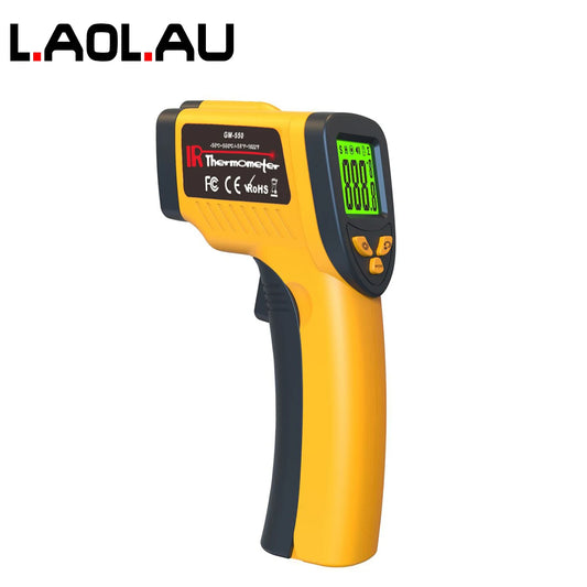 LAOLAU GM550 Infrared Thermometer Non-contact Laser Temperature Gun Handheld Temperature Sensor Handheld Digital Pyrometer 500°C